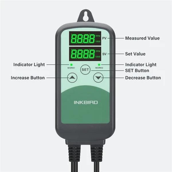 Inkbird ICC-500T digital controlador de sensor co2 programável controlador monitor pecuária agrícola indústrias ventilação