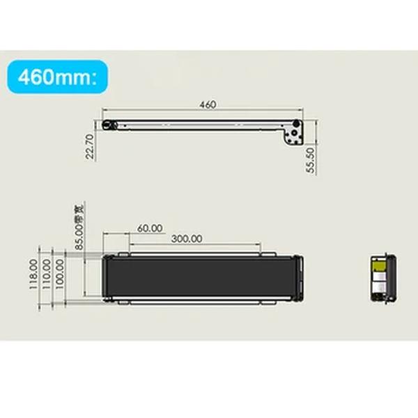 Máquina de Venda Automática com Estrutura de Aço Inoxidável, Mini Correia Transportadora, PU Belt, Carga Lane Channel, Sem Poder, 460mm, 24V