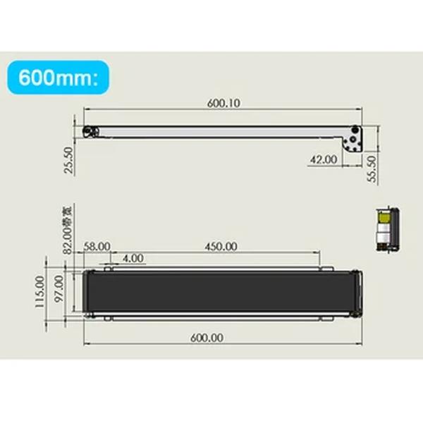 Máquina de Venda Automática com Estrutura de Aço Inoxidável, Mini Correia Transportadora, PU Belt, Carga Lane Channel, Sem Poder, 460mm, 24V