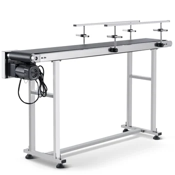 VEVOR-PVC Belt Tabela Transportadora para Codificação Inkjet de Fábrica, Velocidade Ajustável, PVC, Duplo Guardrail, Motorizado, Aço Inoxidável