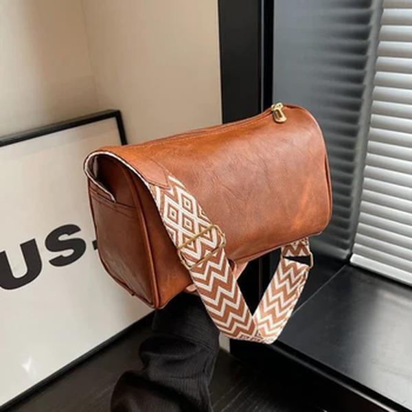 Bolsa de Ombro de Couro PU para Mulheres, Bolsa Pequena Feminina, Alça de Ombro Larga, Travesseiro Messenger Bag, Bolsa Crossbody Vintage, Alta Qualidade