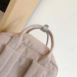 Mochila de veludo listrado para mulheres, bolsa escolar fofa para meninas e meninos adolescentes, bolsa Harajuku pequena, bolsa de faculdade feminina, livro estudantil