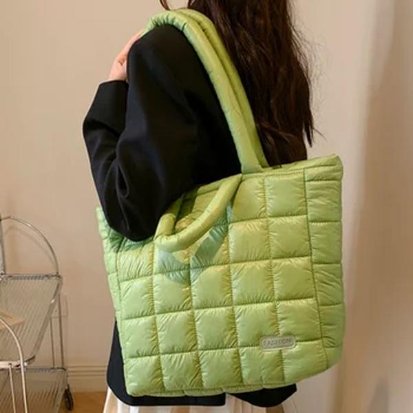 Bolsas acolchoadas de penas para mulheres, bolsas de ombro acolchoadas, design de marca, grande capacidade, travesseiro de luxo, inverno