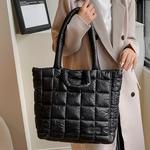 Bolsas acolchoadas de penas para mulheres, bolsas de ombro acolchoadas, design de marca, grande capacidade, travesseiro de luxo, inverno