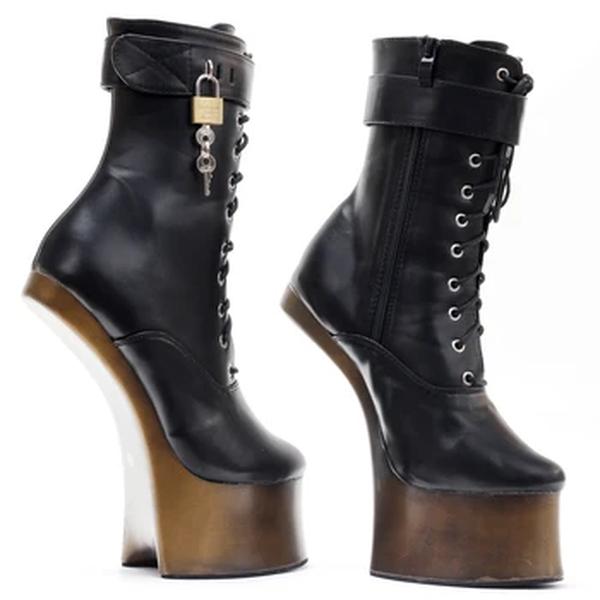 Jialuowei-Botas De Salto Alto Fantasia Para Mulheres, Ponyplay, Bootfetish Botas De Plataforma Do Tornozelo, Em Estoque, Transporte Rápido, Novo, 7 ", Tamanho 36-46