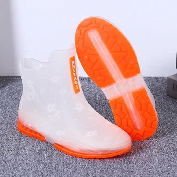 Botas de chuva transparentes para mulheres, resistente ao desgaste ao ar livre, sapatos impermeáveis para senhora, moda feminina, verão, novo