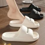 Chinelos de Eva antiderrapantes para mulheres, solas grossas, casa, interior, ao ar livre, casal, chinelos de banho, moda verão