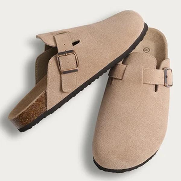 Shalues-Tamancos Clássicos em Cortiça para Homens e Mulheres, Sandálias de Camurça Soft Footbed, Arch Support, Beach Slides, Home Mules, Trendy Slides