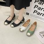 Sapatos elegantes de toe quadrado para mulheres, boca rasa, leve, salto médio, monocromático, elegante, venda quente, primavera