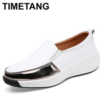 Nova moda feminina chunky tênis deslizamento em mocassins mãe sapatos de caminhada ao ar livre sapatos casuais tamanho 35-40 sapatos de plataforma