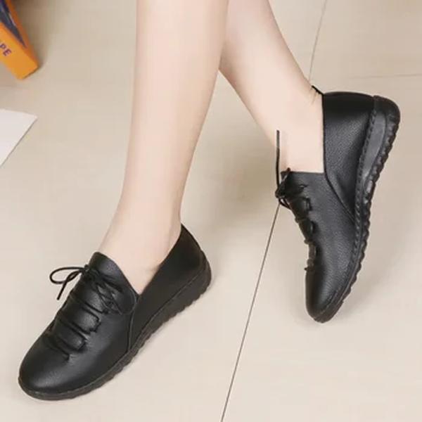 Sapato raso confortável e casual para mulheres, sapato de feijão versátil e elegante para mulheres grávidas e mães, novo para primavera e verão