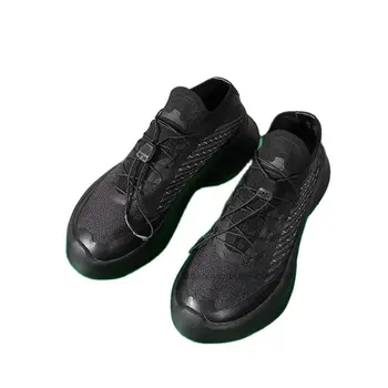 Tênis brancos com cordões para mulher, calçados esportivos casuais, com dedo do pé redondo, patchwork, malha, cor sólida