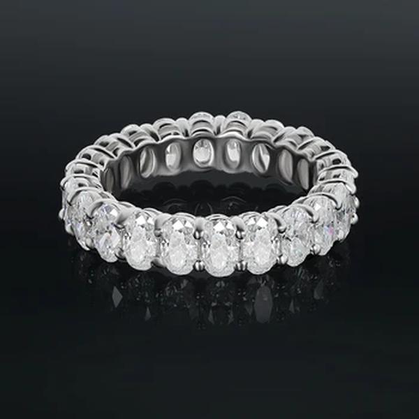 EWYA Moissanite Anéis para As Mulheres, Anel De Diamante, Banda De Casamento, Eternidade Completa, GRA Certified, Cor D, S925 Prata, 0.3ct, Novo