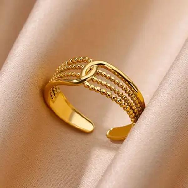 Anéis de Multi Camada de Aço Inoxidável para Mulheres Vintage, Punk, Aberto, Anel de Dedo Ajustável, Jóias da Moda, Casamento, Presente de Aniversário, 2024