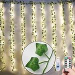 LED Plantas Artificiais para Varanda, Guirlanda de Liana, Folha De Rattan De Seda, Decoração Da Videira, Decoração Do Quarto, Casa E Sala De Estar, Terraço Exterior, 12PCs