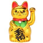 Figura Lucky Cats com Braço em Movimento, Golden Beckoning, Acenando Lucky Cats, Riqueza Chinesa, Feng Shui, Decoração da Casa, Decoração do Hotel, Clássico, 1Pc
