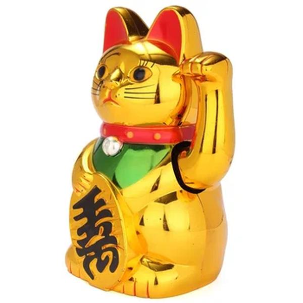 Figura Lucky Cats com Braço em Movimento, Golden Beckoning, Acenando Lucky Cats, Riqueza Chinesa, Feng Shui, Decoração da Casa, Decoração do Hotel, Clássico, 1Pc