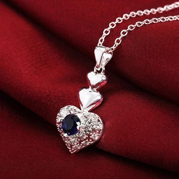 925 prata esterlina colar de coração brinco cristal cz pedra zircão jóias bonito para as mulheres casamento senhora conjunto qualidade superior