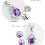 Conjuntos De Jóias De Noiva Para Mulheres, 925 Prata Esterlina, Cor Cristal, Gota De Água, Colares, Brincos De Argola, Festa De Noivado, Venda Quente