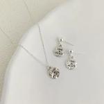 Conjunto de jóias para mulheres e meninas, 925 banhado a prata, letra elegante, brincos amor paz, acessórios para colar, novo