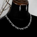 Casamento 2pcs Colar E Brinco Elegante Simples Círculo Bridal Zirconia Jóias Set Para As Mulheres ASNORA Acessórios de dama de honra