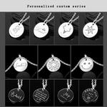 Personalizado foto colar par pingente de tungstênio letras personalizadas feminino simples clavícula corrente presente, frete grátis