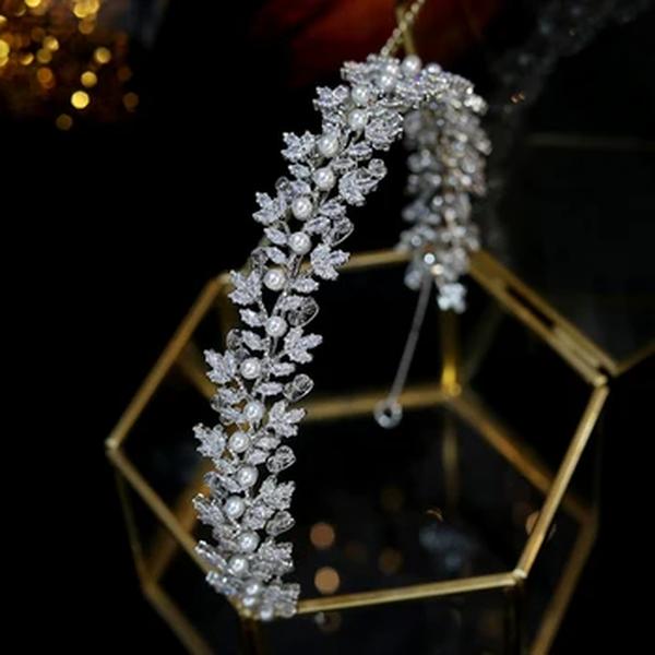 Cristal pérola hairbands para nupcial, tiara coroas, acessórios do cabelo do casamento, cz headwear, dama de honra headband, jóias, moda, novo, 2024
