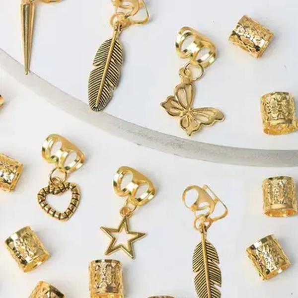 Dreadlock Hair Rings para Mulheres e Meninas, Clipe de Punhos Ajustável, Tranças Sujas, Talão Hairpin, Acessórios Headwear, 27pcs