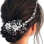 Cristal Casamento Pentes De Cabelo para As Mulheres, Laterais Hairbands, Nupcial Headpiece Clip, Noiva Presente Da Jóia, Acessórios Milagrosos, Peal Flor