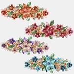 Versão Coreana de Crystal Flower Hairpin Feminino, Clipe de Primavera, Pintura, Laca Plate, Top, Moda Fascinante, Jóias