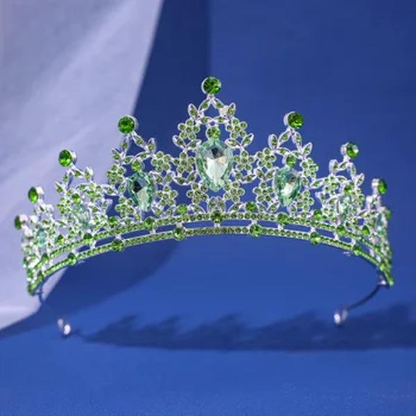 Luxo Elegante Coroa de Cristal AB para Mulheres, Tiara para Festa, Roxo Vermelho Strass, Jóias Nupcial, Novos Acessórios para Cabelo