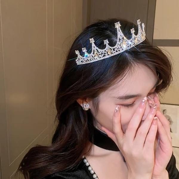 Rhinestone brilhante luxo casamento coroa, tiaras para mulheres, noivas tiaras e cocares, jóias elegantes e versáteis