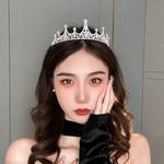 Rhinestone brilhante luxo casamento coroa, tiaras para mulheres, noivas tiaras e cocares, jóias elegantes e versáteis