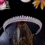 Crystal Full Zircon Headband para Mulheres e Meninas, Trendy Charm, Birthday Party Tiara, Princess Hair Acessório, CZ Jóias, Trendy, Birthday