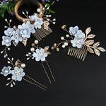 Casamento noiva hairpin para mulheres, grampos de cabelo, pérola, strass, flor, pentes, hairband, jóias, acessórios