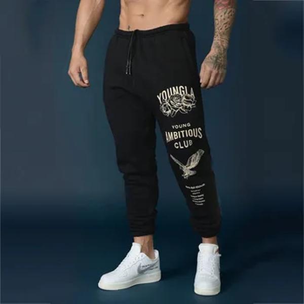 Calça de moletom longa masculina esportiva, calças de treinamento fitness, Europa e Estados Unidos, nova, outono, 2023