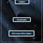 Calça casual com cordão masculina, reta, roupa de linho e algodão, fina e respirável, cor sólida, nova, primavera, verão, C3501