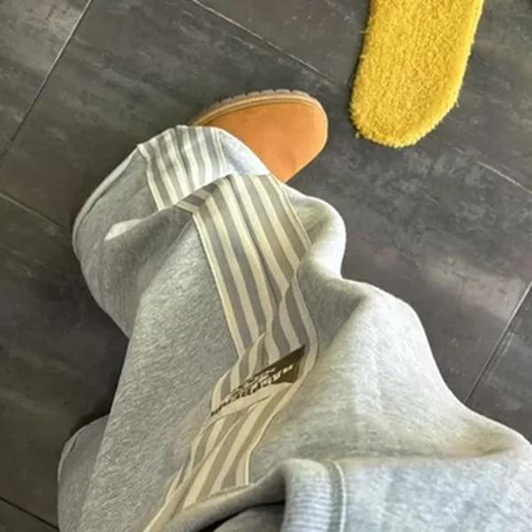 Calças retas com estampa larga para homens e mulheres, roupas largas de cintura alta, retrô e simples, moda hip-hop casual e nova, Y2K