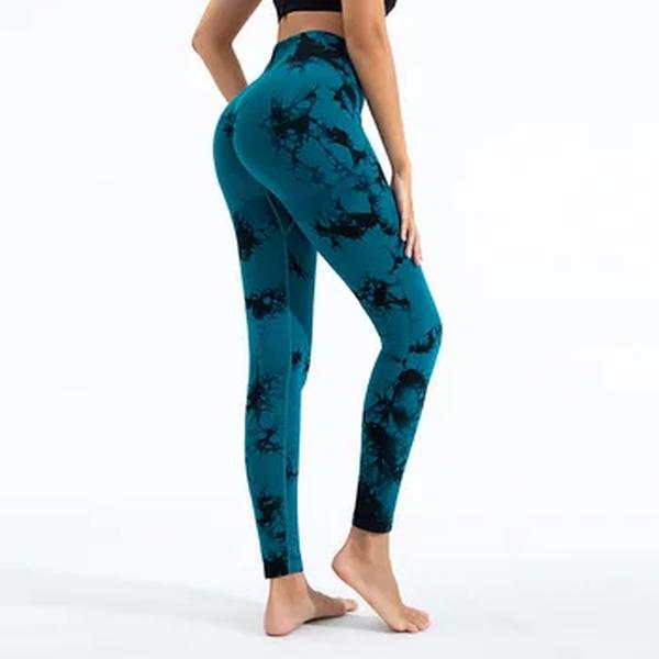 Leggings push-up sem costura para mulheres, cintura alta, calças booty, arranhão, esportes fitness, treino, ioga, Tiedye, navio da gota