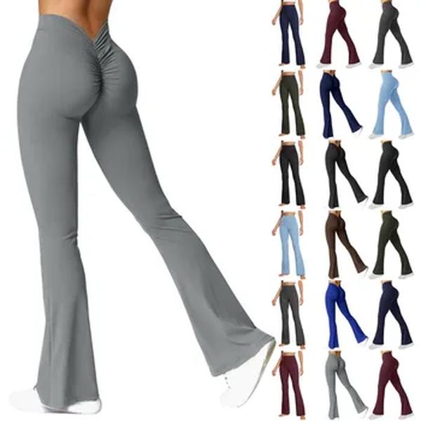 Mulheres Stretch Yoga Leggings, Fitness, Corrida, Ginásio, Esportes, Comprimento total, Calças ativas, Calças largas