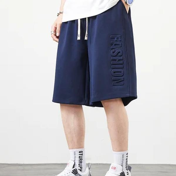 Calça curta de algodão solto monocromático masculina, shorts casuais retos, tamanho grande, shorts para letras moda verão, novo, 8XL, 2024