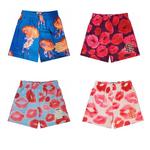 EE-Calça Média Masculina Estampada em Malha, Calção Casual Americana de Basquete, Quarto Preto, Roupa Exterior, Verão, Nova