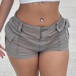 Shorts de bolso casual feminino, macacão sexy