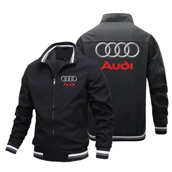 Audi Logo Print Motorcycle Jacket, Blusão casual, Jaqueta motociclista, Moletom, Racing Team Uniform, Audi Vestuário, Casacos, Novo, 2022