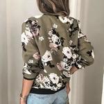 Jocoo Jolee-jaqueta bomber estampada floral para mulheres, casaco de escritório fino, outwear retrô, zíper elegante, primavera, outono