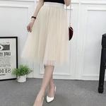 Saia com Babados de Cintura Alta Feminina, Saia Plissada, Linha A, Malha, Preto, Elegante, Chique, Moda Coreana, Festa, Fofa, Verão