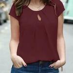 ZANZEA-Blusa de manga curta feminina, tops com o pescoço, túnica sólida, camisa elegante de trabalho, camisa de férias, praia, verão, 2022