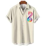 Camisa havaiana de gola grande masculina, blusas de rock and roll, tops estampados de guitarra musical, moda casual, verão