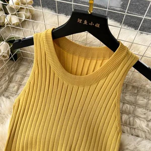 Vestido bodycon de malha sem mangas feminino, vestido Midi linha A, vestido de malha, elástico, patchwork, streetwear, moda, 2022, 2024