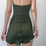 Vestido sem mangas sem encosto oco, vestido curto de malha, bandagem sexy, elegante, textura vintage, vestidos de festa